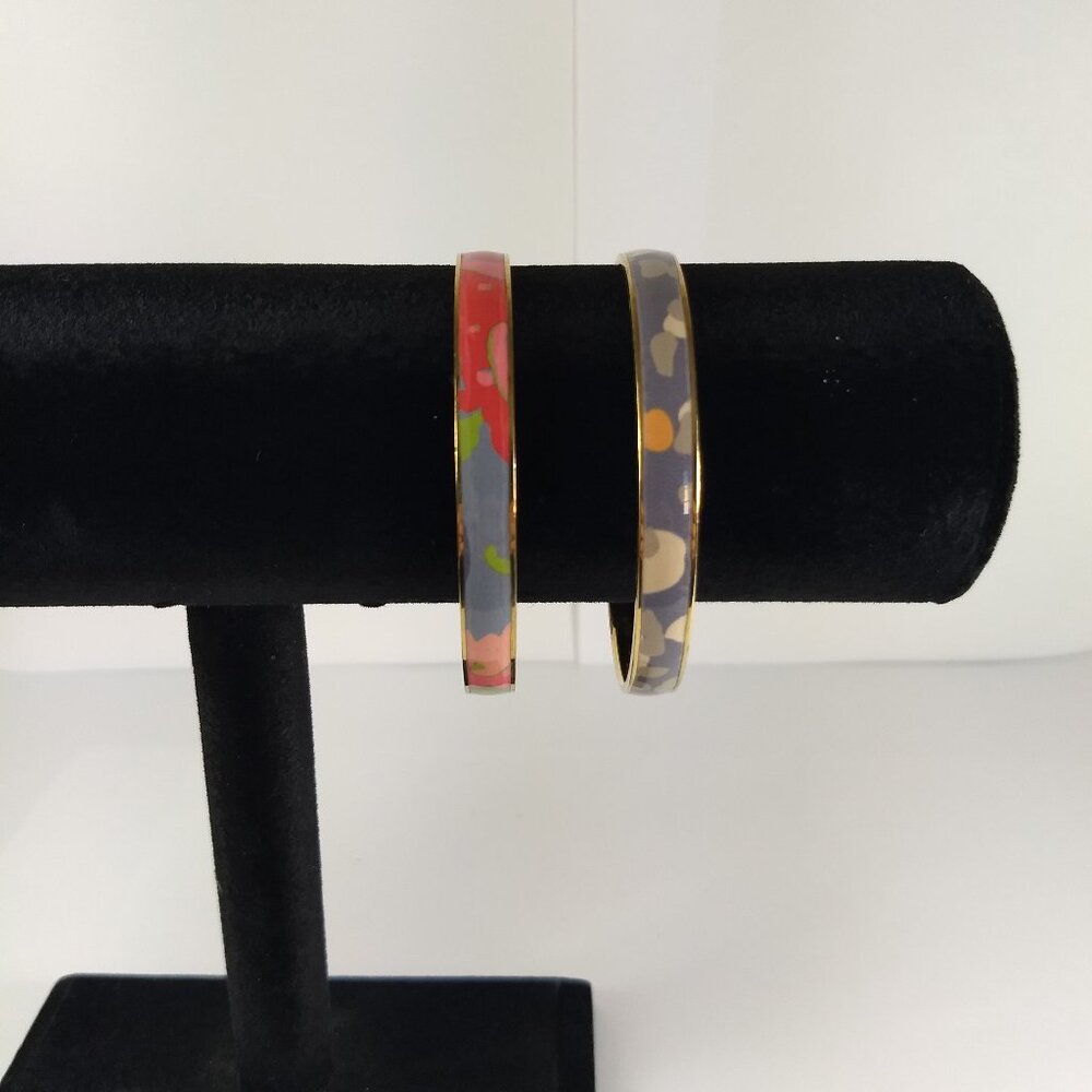 J. Crew Abstract Pattern Enamel Bangle Bracelet S… - image 2